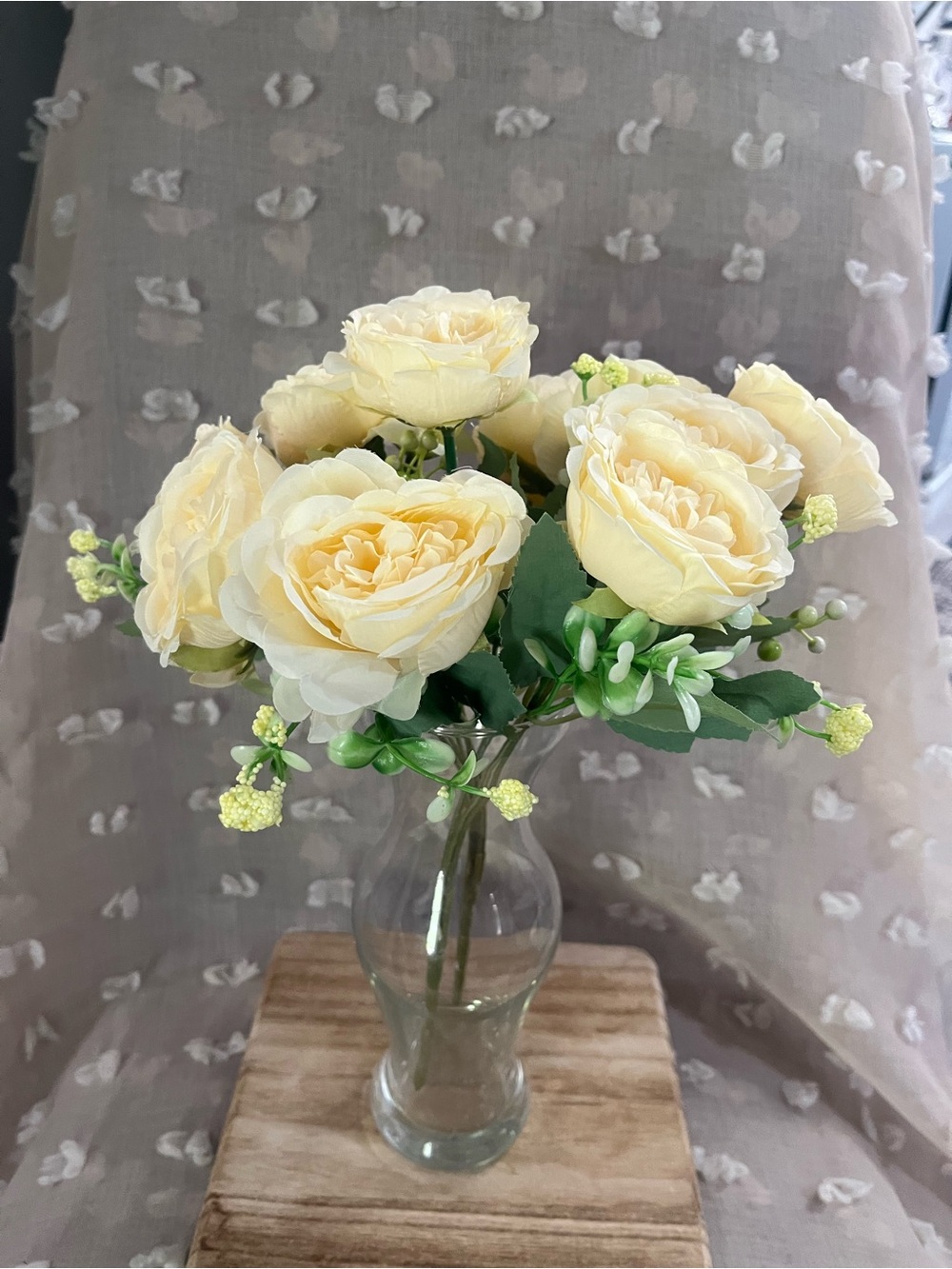 Neutral color cream/tan artificial flowers bouquet